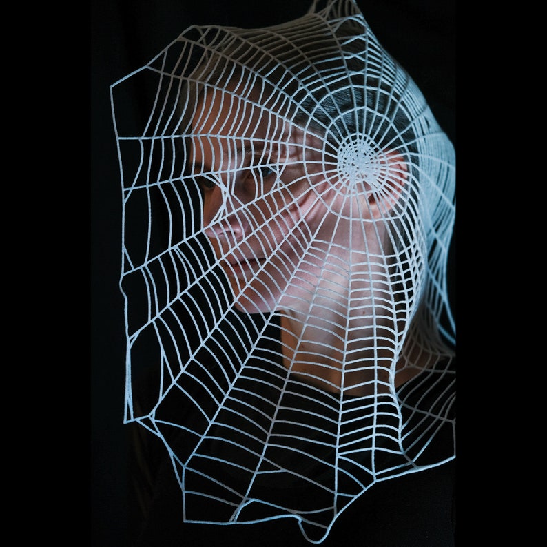 Giant Fabric Spiderweb for Halloween, Realistic Felt Craft Cutouts Giant Spider Web Spooky Decor image 1