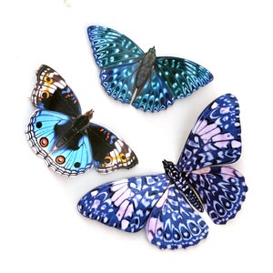 Realistic Paper Butterflies, Double-sided, Butterfly Paper-cut Craft Cutouts - 'Celestial' Faux Butterfly 3 Piece Set