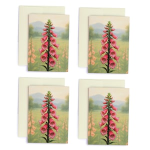 Cartes de voeux digitales - Lot de 4 cartes vierges - Découpes botaniques en papier recto-verso