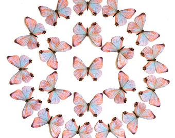 20x Realistic Paper Pearl Morpho, Double-sided, Faux Butterfly, Paper-cut Craft Cutouts - “Pearl Morpho Butterfly" 20 Piece Set