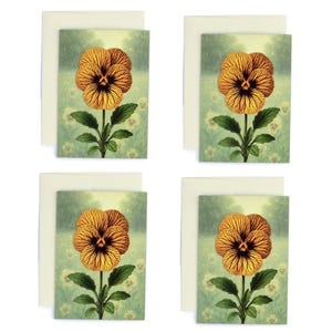 Cartes de voeux alto - Lot de 4 cartes vierges - Découpes botaniques en papier recto-verso