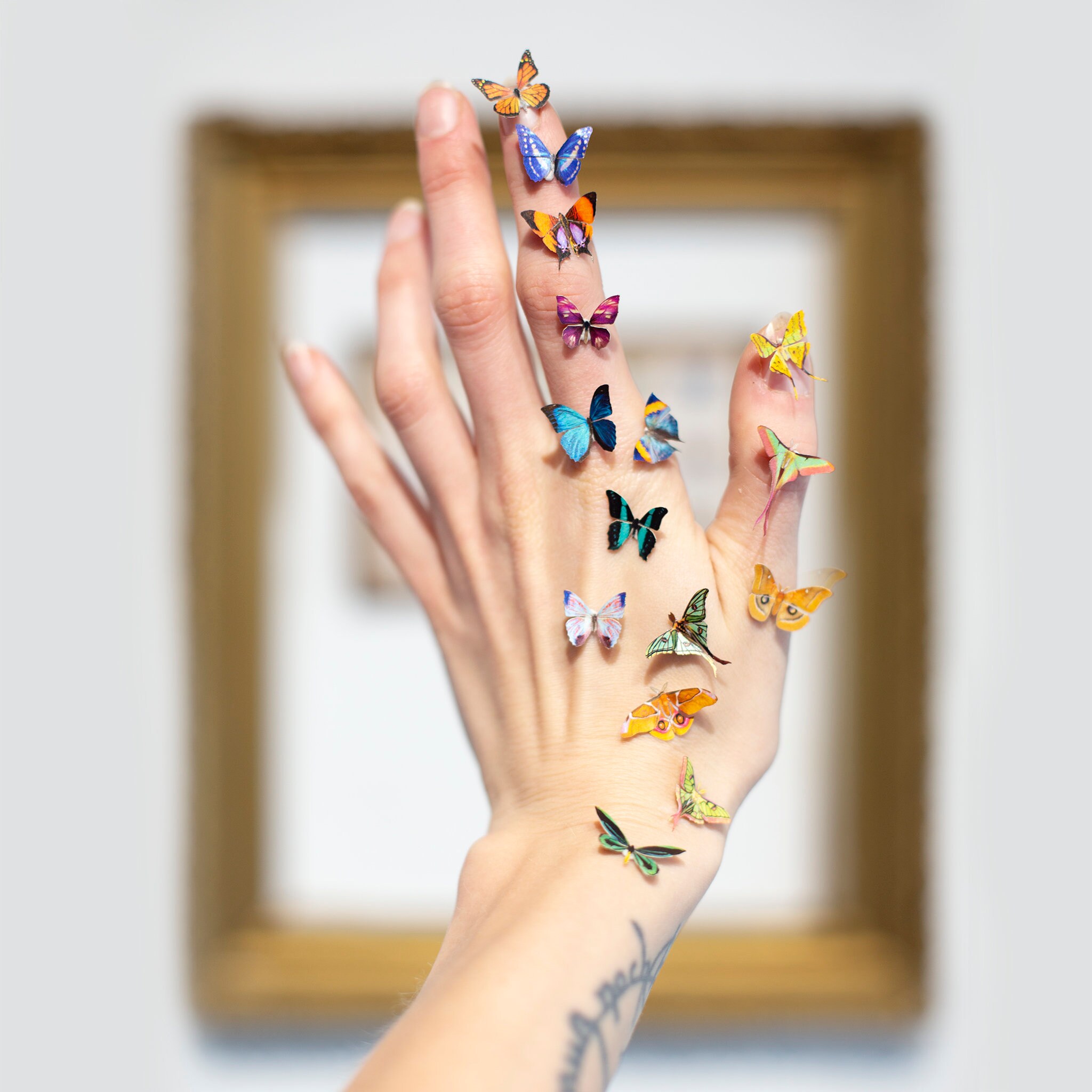 Mini série papillon scintillant en résine, 40 pièces, nouvelles pièces de manucure à dos plat, embellissements pour nœuds de cheveux, accessoires  15