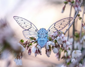 Realistic Paper Cicada, Double-sided, Butterfly Paper-cut Craft Cutouts, Faux Ghost Cicada 3 Piece Set