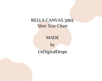 size chart bella canvas 3001, t shirt graphic size guide