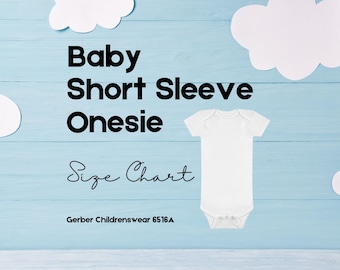 baby onesies size chart, baby short sleeve onesie, gerber childrenswear 6516A