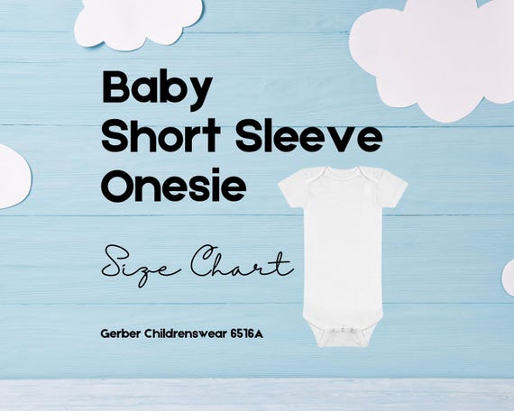 baby onesies size chart, baby short sleeve onesie, gerber childrenswear 6516A