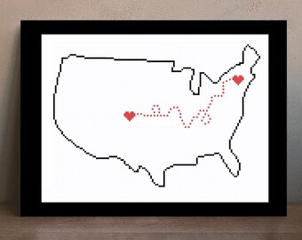 Long Distance Love - Cross Stitch Pattern