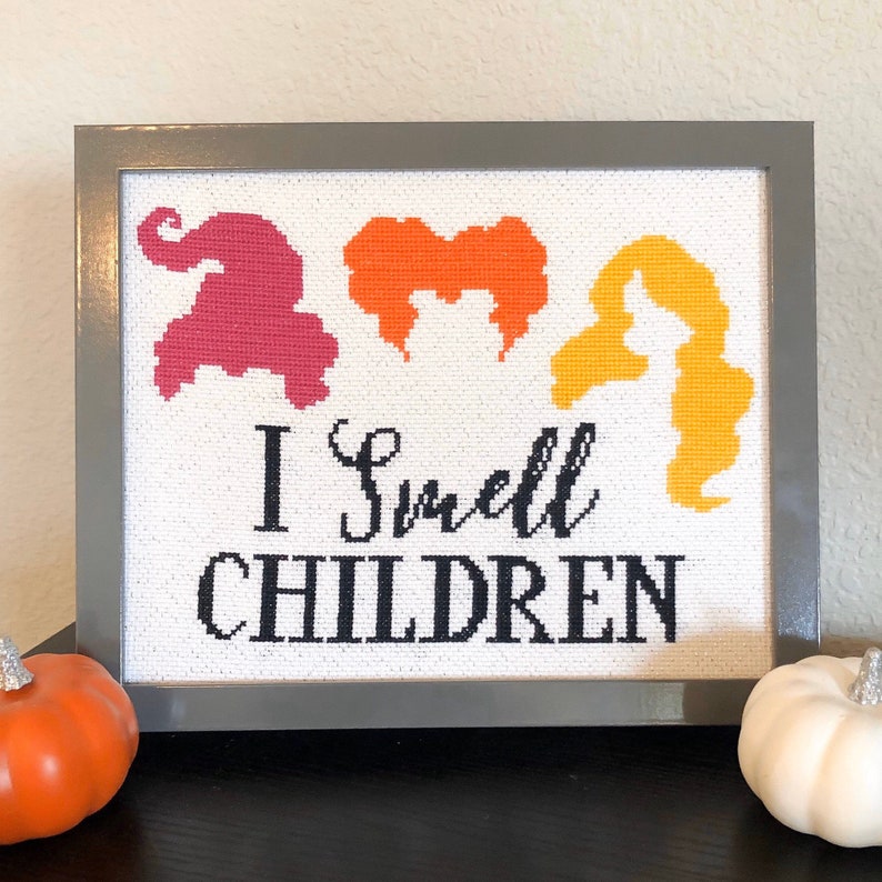 I Smell Children Halloween Cross Stitch Pattern Hocus Pocus image 2