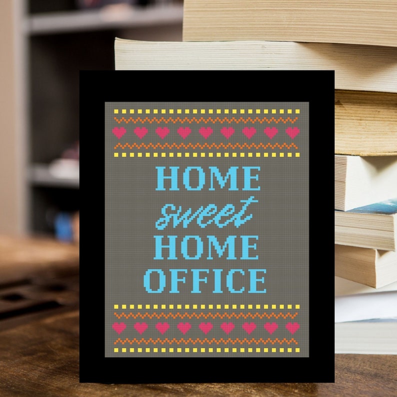 Home Sweet Home Office Cross Stitch Pattern pdf image 1