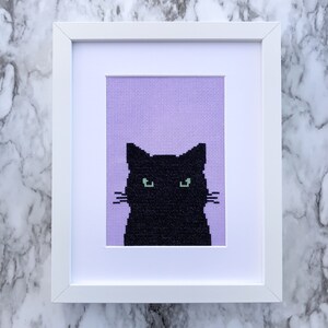 Black Cat - Cross Stitch Pattern pdf - halloween decor - handmade - customizable