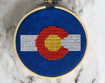 Colorado Flag - Small Cross Stitch (Ornament)