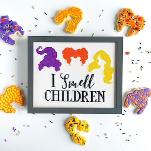 I Smell Children Halloween Cross Stitch Pattern Hocus Pocus image 1