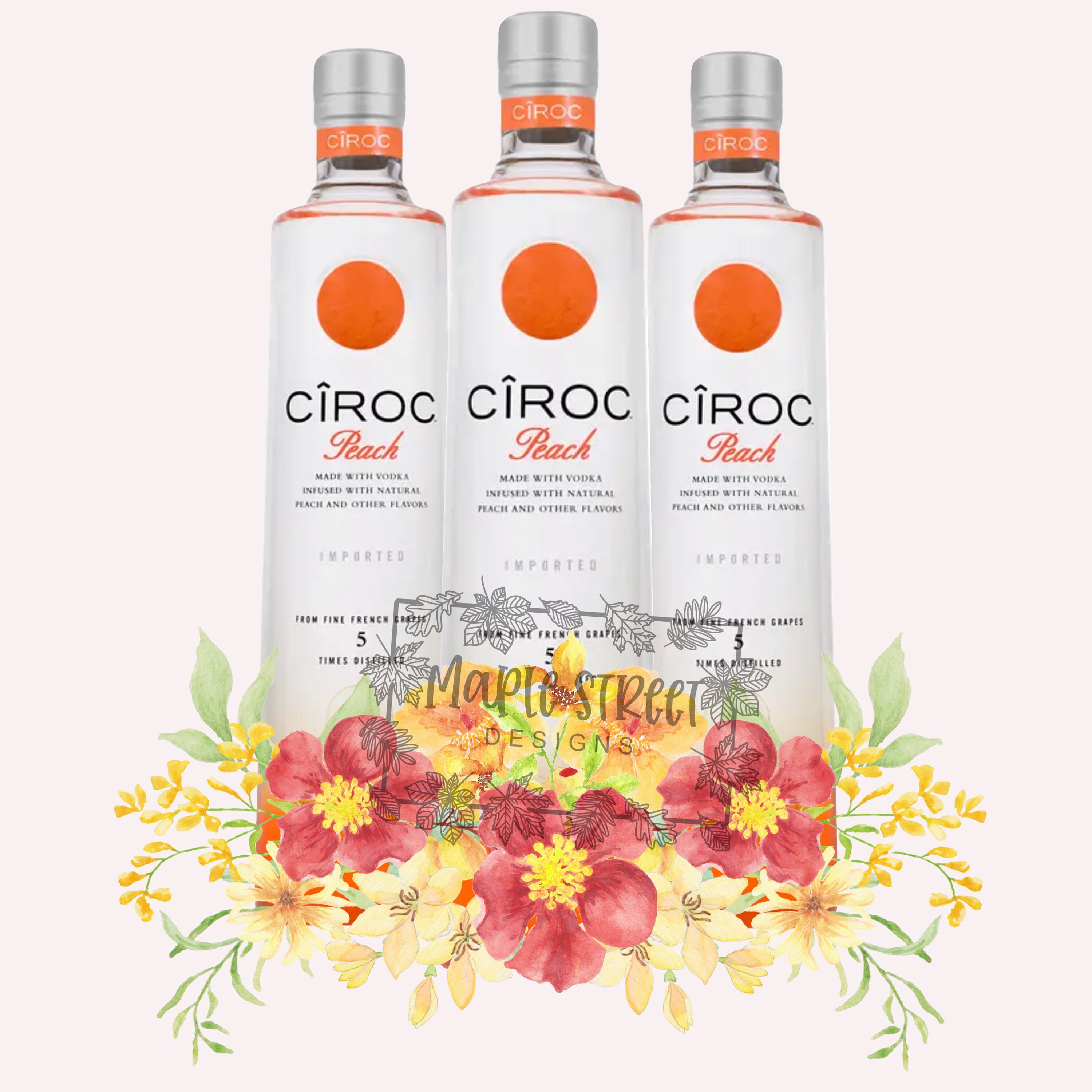 Peach Ciroc Digital Design PNG Sublimation Scrapbooking Etsy