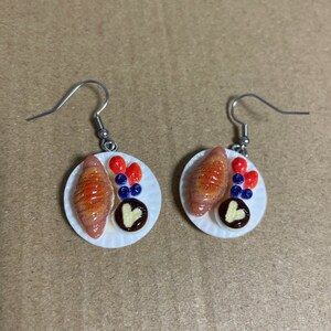 Brunch Earrings - Kwaii miniature food /Miniature/ cute earrings/food earrings/MiniatureArt /BrunchStyle /TinyFoodEarrings/KawaiiAccessories
