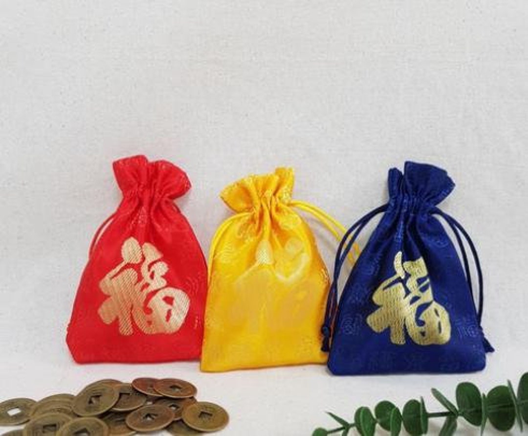 Korean Lucky Charm Pouch Bag | Good Fortune 福 Amulet Bag