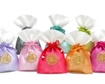 Handcrafted Korean Lucky Bag Pouches – Traditional Hanbok-Inspired Design, Perfect for Gifts and Keepsakes