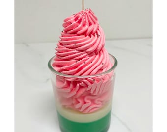 Vela de Sandía - Vela de Soja en Capas / Vela de Frutas de Verano con Chispas / Bonita Vela Hecha a Mano de Corea / Aroma a Sandía / Regalo Estético