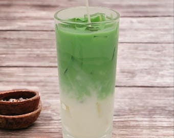 Handmade Matcha Latte Candle | Green Tea Scented Soy Wax Candle | Zen Aromatherapy | Perfect Gift for Tea Lovers | Made in Korea