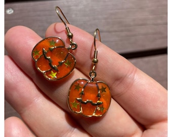 Halloween Themen Ohrringe | Süße orange Kürbis Ohrringe | Entzückender Halloween Schmuck | Gruselige & lustige Accessoires | Halloween-Thema Ohrringe