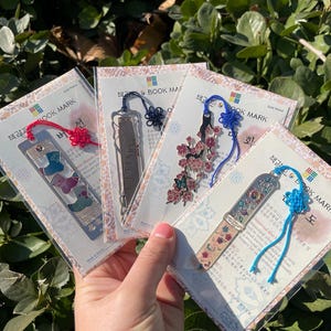 Korean Tradition Pattern Bookmarks/ Metal Bookmark /Gold Color / Korean Traditional 4Pattern With Gift Envelope /Korean Gift /For Bookworms