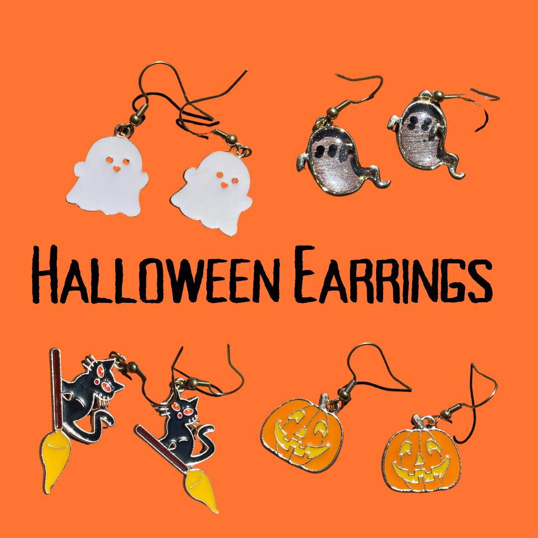 RAIDIN Acrilico Halloween colorato Horror gatto con zucca pendenti orecchini a gancio per le donne ragazze carino gioielli di Halloween regali per decorazioni di partito Festivals (Blu
