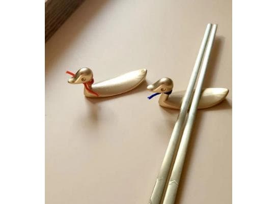 Korean Traditional Bangjja Chopstick Holder - Goose Chopsticks