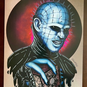 12x18 HELLRAISER Print- Pinhead Cenobite art print illustration - GhoulMori Art