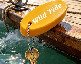Custom Floating Keychain, Boat Fishing Beach Gift, Floating Boat Keychain, Gifts for Dad, Watercraft Sail Lake Waterproof Keychain
