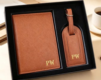 Personalised Passport Holder & Luggage Tag ,Custom Passport Wallet ,Wedding Gift,Travel Gift for Her ,Groomsmen Proposal, Travel Accessories