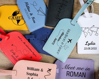 Passen Sie Gepäckanhänger Passhülle an |  personalisiertes Reise-Geschenk-Set | Gastgeschenk Anhänger | Geburtstag Jahrestag Brautjungfer Hochzeitsgeschenk