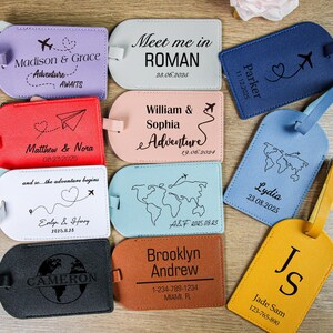 Monogramm Gepäckanhänger, personalisierter Leder Gepäckanhänger, Hochzeitsgepäckanhänger, Reisegeschenk für Sie, Brautjungfer Geschenke, Reisegeschenke
