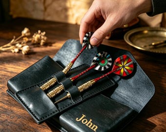 Leather Darts Case, Personalized Darts Set Holder, Dart Carrying Case, Darts Set Holder, Steel Tip Dart Case Holder, Dart Sleeve Case Bag