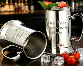 Custom Engraved Stainless Steel Tankard, Personalized Keepsake Gift for Birthday, Christmas ,Anniversary