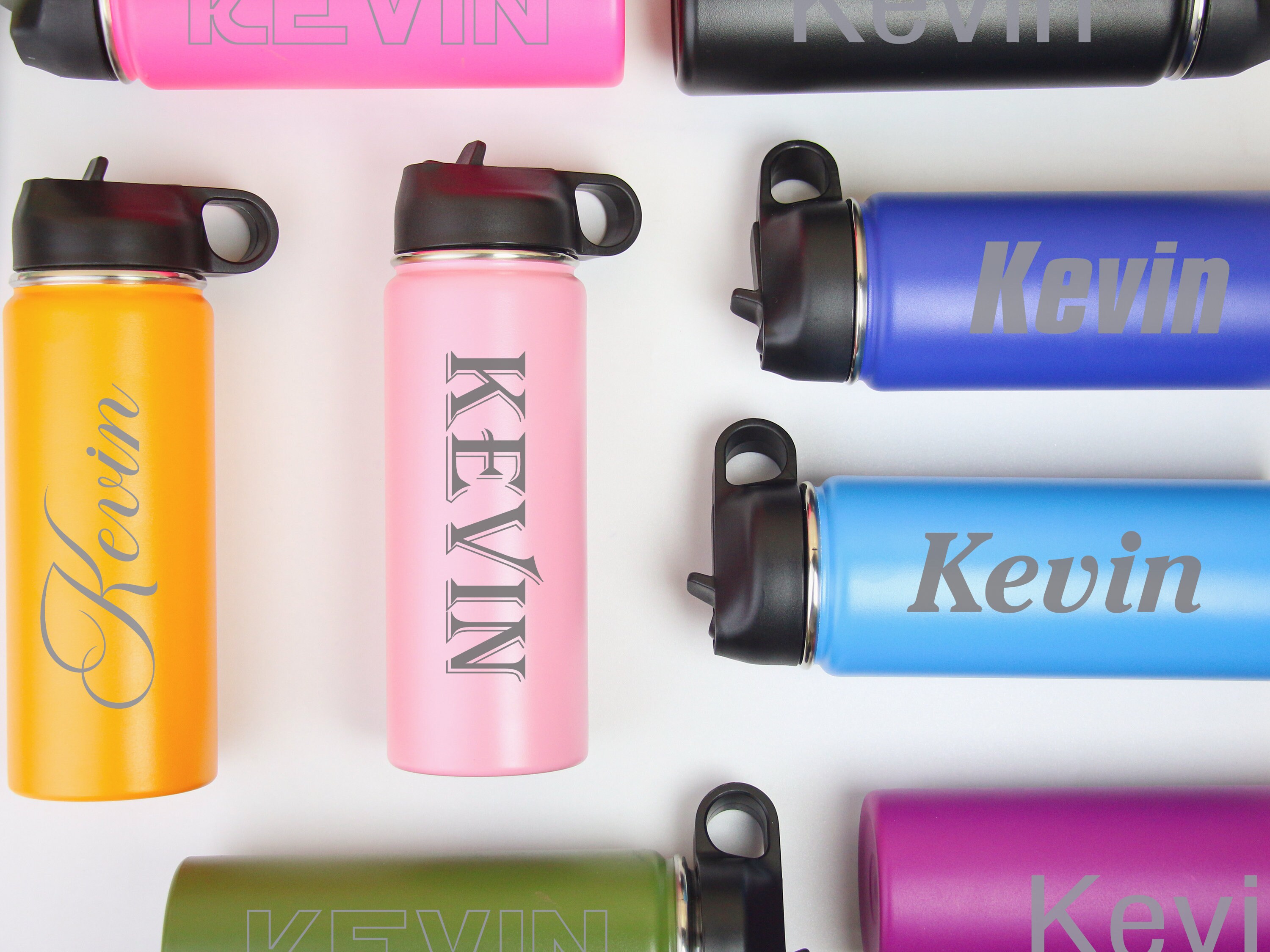 Personalized Engraved Water Bottle, Custom Name Bottle, Stainless Steel ...