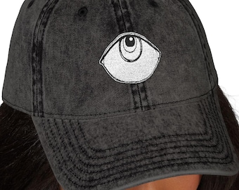 Embroidered Vintage Cap | Third Eye | Distressed Baseball Hat