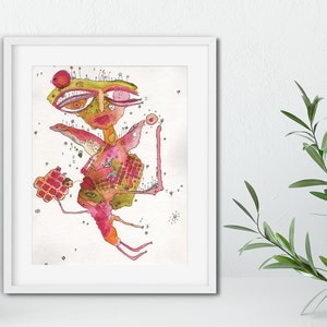 LARGE 32x24 Fairy Print Watercolor Artwork Download Painting Original Art Print Abstract Mixed Media Intuitive Art Downloads Printable Paper