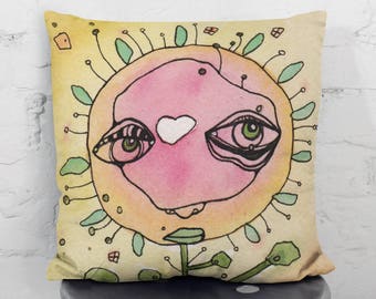Watercolor Flower Art Pillow Cover Pretty Home Accessories Abstract Accent Pillow Covers Boho Art Pillows for Bedroom Living Room Dorm Decor