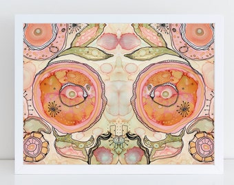 Impression d’art abstrait Télécharger imprimable art Peach Abstract Art Print Wall Hanging Boho art imprime art print boho wall art art téléchargeable