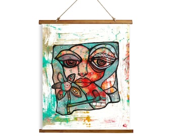 Colorful Fairy Tapestry Colorful Art Painting Wood Slat Wall Hanging Tapestries Unique Fairies Artwork Home Office Dorm Room Designer Decor
