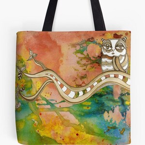 Owl Tote Bag Beach Bag Grocery Bag Gym Bag Computer Bag Owl Art Tote Boho bag Bohemian bag Owl Bag Colorful bag purse reusable shopping bag