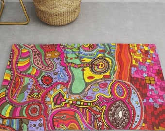Psychedelic Rug Etsy