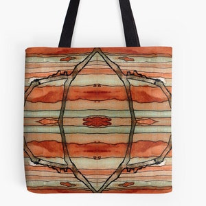Abstract Tote Beach Bag Boho Bag Bohemian Tote Bag Computer Bag Original Art Tote Watercolor Tote Art Tote Bag Canvas Bag Colorful Tote Bag