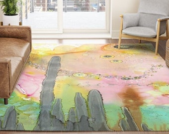 ADEDIY Rug Watercolor Painting Clover Plants with Symbolic Flowers Area Rug 5'x3'3'' Floor Mat for Living Room Bedroom ADEDIY Rug Watercolor Painting Clover Plants with Symbolic Flowers Area Rug 5'x3'3'' Floor Mat for Living Room Bedroom
