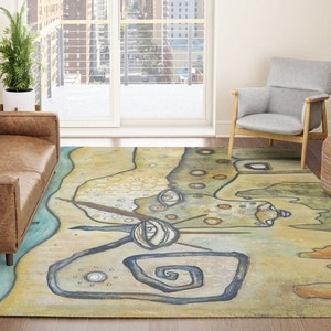 Unique Abstract Carpet Horse Creature Mythical Fantasy Art Area Rug Floor Decor for Bedroom, Dorm, Office, Dining, Living Room Art Design
