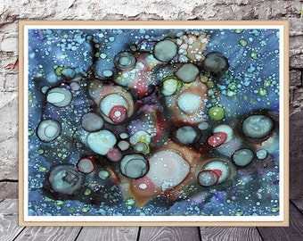 Stampa artistica astratta Galaxy Scarica stampabile arte organica moderna industriale appeso a parete arte scaricabile arte uomo grotta arte nebulosa pittura