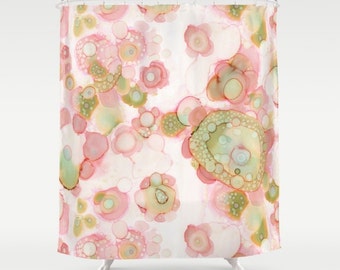 Abstract Art Shower Curtain Abstract Floral Shower Curtain shower painted shower curtain art abstract watercolor shower curtain Shabby Chic