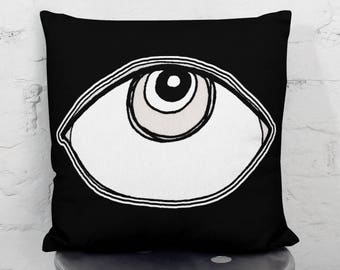 Almohada moderna y divertida con forma de ojo de doble cara, almohada de gamuza sintética, almohadas únicas de artista, decoración para dormitorio universitario, idea de regalo, funda de almohada artística
