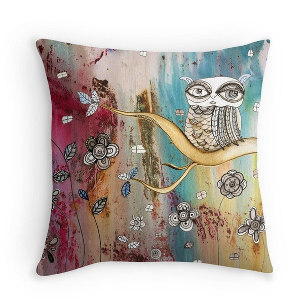 Owl Throw Pillow Etsy