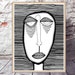 Large Abstract Face Art Ink Illustration Art Print Portrait Download ...