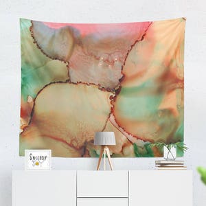 Neutral Abstract Tapestry wall hanging art colorful green tapestry large wall art tapestry artist tapestry art painting abstract tapestries